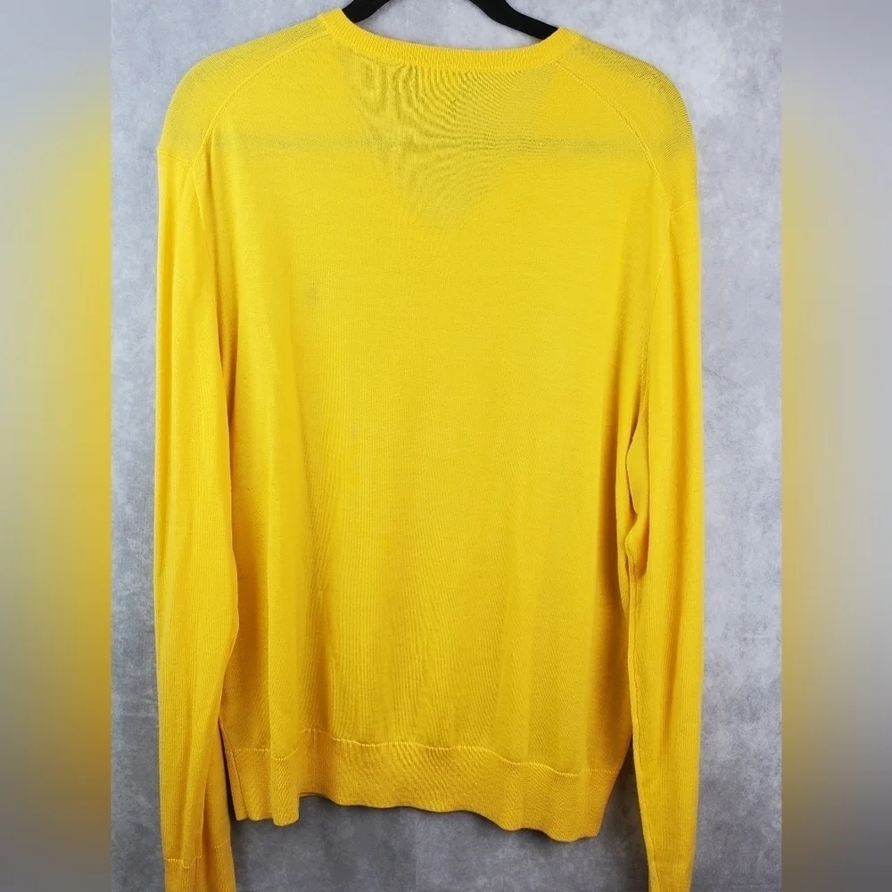 POLO Ralph Lauren‎ Mens XL Merino Wool Sweater Yellow Classic Dad Preppy